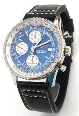 Double Thickness Black Aviator Hand Made 22mm Calf Leather strap Fits Breitling Navitimer