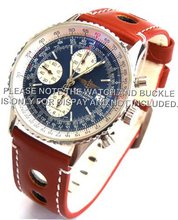 Grand Prix' 20mm Brown Leather strap for Breitling Navitimer
