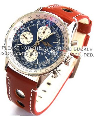 Grand Prix' 20mm Brown Leather strap for Breitling Navitimer