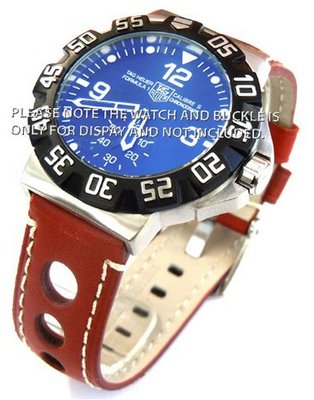 Grand Prix 20mm Brown Leather strap for TAG Heuer Carrera & Formula 1