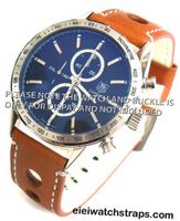 Grand Prix 22mm Light brown Leather strap for TAG Heuer Carrera or Monaco