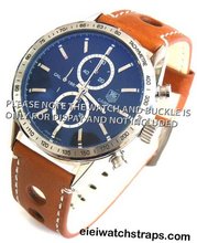 Grand Prix 22mm Light brown Leather strap for TAG Heuer Carrera or Monaco