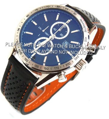 TAG Heuer Carrera Motorsport 22mm Leather Strap Orange Stitching