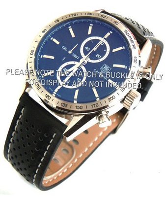 TAG Heuer Carrera Motorsport 22mm Leather Strap White Stitching