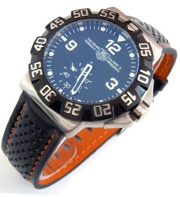 TAG Heuer F1 Motorsport 20mm Leather Strap Orange Stitching