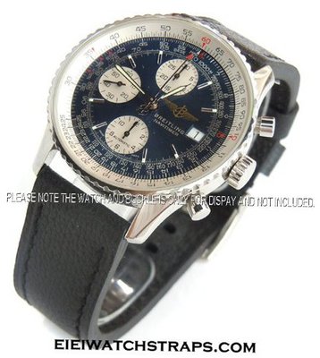 Thick Cut Edge 22mm Leather strap For Breitling Navitimer