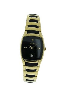 Elgin Black And Gold Stainless Steel Band Black Dial w/ Date EG450