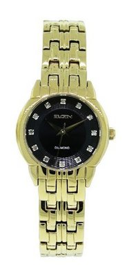 Elgin Diamond EG7040 Round Analog Gold Tone Adjustable Bracelet