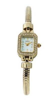 Elgin EG013 Gold Plated Mother of Pearl Austrian Crystal Adjustable