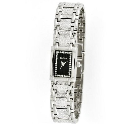 Elgin EG061S Silver-tone Austrian Crystal Accented