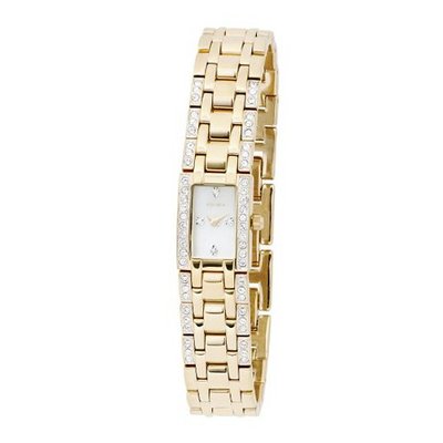Elgin EG367 Austrian Crystal Accented Gold-Tone Bracelet