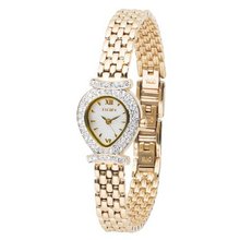 Elgin EG369 Austrian Crystal Accented Case Gold-Tone Bracelet