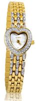 Elgin EG498 Ladies Swarovski Crystal Accented Case Gold-Tone Bracelet with Mother of Pearl Dial