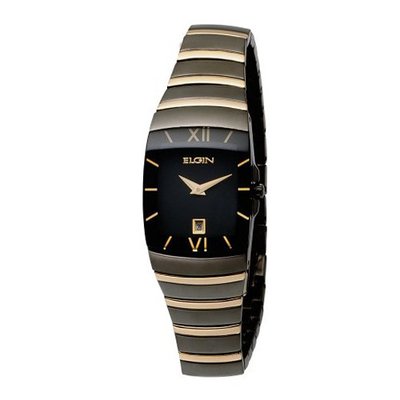 Elgin EG543 Black Ion-Plating and Gold-Tone Bracelet