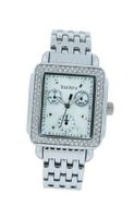Elgin EG7047 Square Mother of Pearl Analog Day Date White Stone
