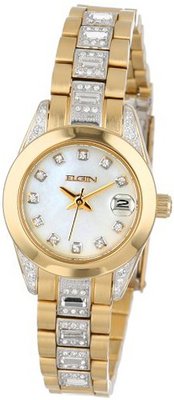 Elgin EG714 Austrian Crystal Accented Gold-Tone Classic