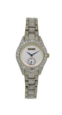 Elgin Eg720 Round Analog Crystal Studded Bracelet