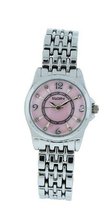 Elgin EG8007 Analog Pink Mother of Pearl White Stone Bracelet