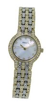 Elgin EG8010 Round Mother of Pearl & White Crystal Analog Bracelet