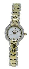 Elgin EG8071 Round Mother of Pearl & Crystal Analog Bracelet Wrist