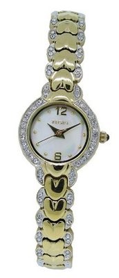 Elgin EG8071 Round Mother of Pearl & Crystal Analog Bracelet Wrist