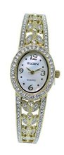 Elgin EG8081 Oval Mother of Pearl White Crystal Lattice Bracelet