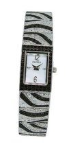 Elgin EG8094 Rectangular Analog Mother of Pearl Black Crystal