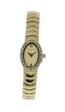 Elgin EG9012 Oval Champagne White Crystal Analog Adjustable Bracelet