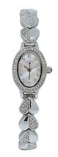 Elgin EG9030ST Mother of Pearl White Crystal Analog & Bracelet Set
