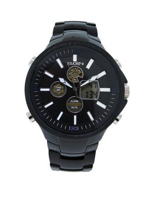 Elgin FG1007 Black Scratch Resistant Aluminum Analog Digital Sports