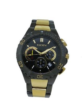 Elgin FG1013 Multi-Function 24 Hr. Date Gun Metal Analog