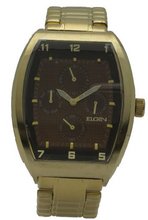 Elgin FG546 Tonneau Gold Tone Band Brown Dial Quartz Analog