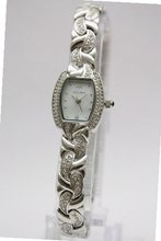 Elgin Ladies Silver-crystal - Eg172 Silver Tone Rectangle Stone Case