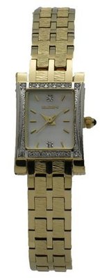 Elgin Stainless Steel Gold Tone Bracelet Band Analog Mother of Pearl Dial EG229