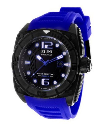 Commander Black Textured Dial Blue Silicone