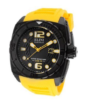 Commander Black Textured Dial Yellow Silicone
