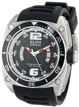 Elini Barokas 10013-01-BB Commander Black Textured Dial Black Silicone