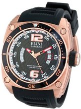 Elini Barokas 10013-RG-01-BB Commander Black Textured Dial Black Silicone