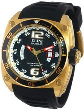 Elini Barokas 10013-YG-01-BB Commander Black Textured Dial Black Silicone