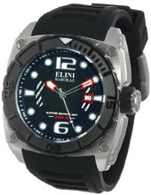 Elini Barokas 10014-01-BB Commander Black Textured Dial Black Silicone