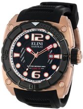 Elini Barokas 10014-RG-01-BB Commander Black Textured Dial Black Silicone