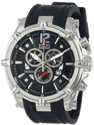 Elini Barokas 10179-01 Fortitudo Chronograph Black Dial Black Silicone
