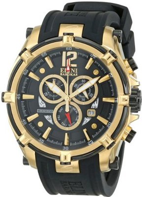 Elini Barokas 10179-YG-01-BA Fortitudo Analog Display Swiss Quartz Black