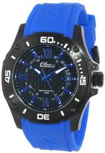 Elini Barokas 10196-BB-01-BLA Artisan Black Textured Dial Blue Silicone