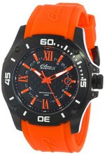 Elini Barokas 10196-BB-01-OA Artisan Black Textured Dial Orange Silicone