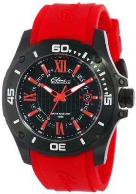 Elini Barokas 10196-BB-01-RDA Artisan Black Textured Dial Red Silicone