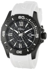 Elini Barokas 10196-BB-01-WHT Artisan Black Textured Dial White Silicone