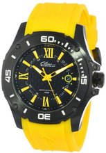 Elini Barokas 10196-BB-01-YLA Artisan Black Textured Dial Yellow Silicone
