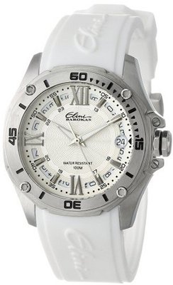 Elini Barokas 10197-02S-WHT Artisan Stainless Steel and White Silicone Band