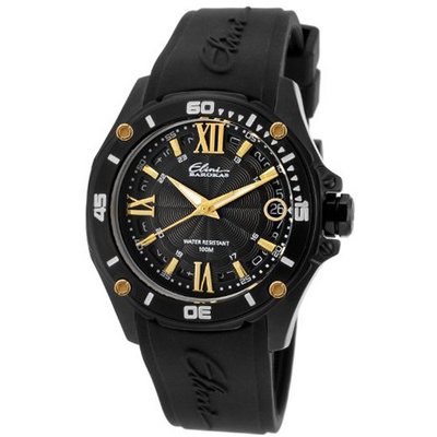 Elini Barokas 10197-BB-01-GA Artisan Black Textured Dial Black Silicone